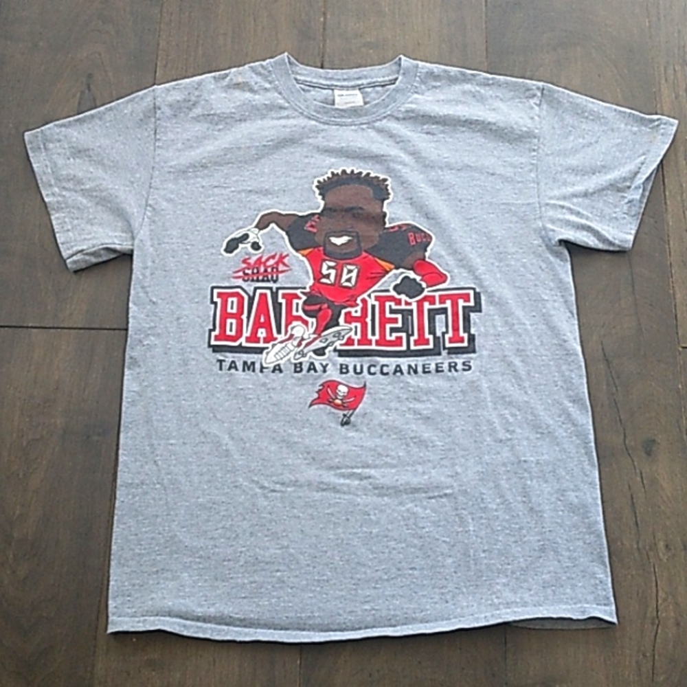 BARRET TAMPA BAY BUCCANEERS COTTON BLEND FOOTBALL GRAPHIC TEE MENS M